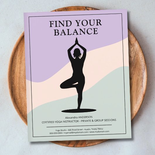 Baumpose - Sauberer Yoga-Instructor Flyer