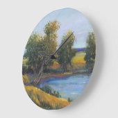 Baumreflektion II Große Wanduhr (Winkel)