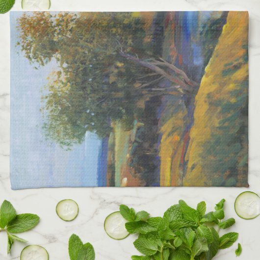 Baumreflektion II Handtuch (Gefaltet)