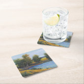 Baumreflektion II Rechteckiger Pappuntersetzer (Vor Ort)