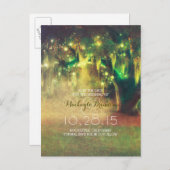 Baumreihenleuchten, rustikales Land Save the Date Ankündigungspostkarte (Vorne/Hinten)