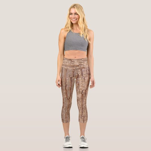 Baumrinde Capri Leggings (Vorderseite)