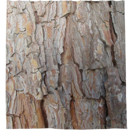 Baumrinde Herbstmuster Duschvorhang (Vorderseite)