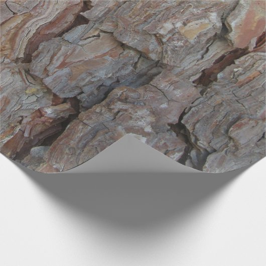 Baumrinde Herbstmuster Geschenkpapier (Ecke)