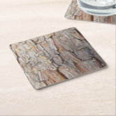 Baumrinde Herbstmuster Rechteckiger Pappuntersetzer (angewinkelt)