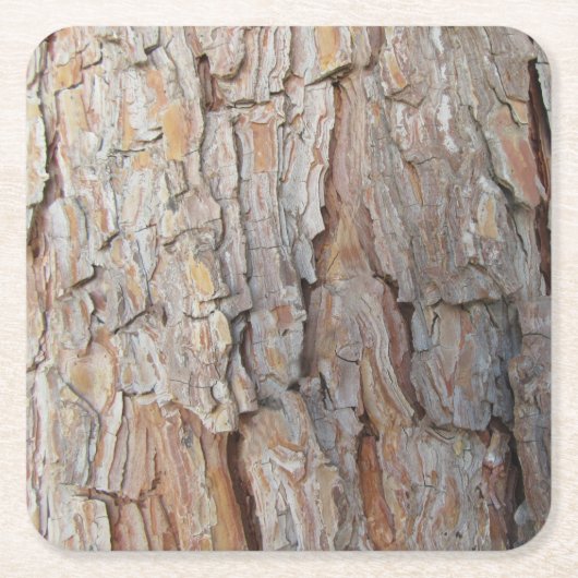 Baumrinde Herbstmuster Rechteckiger Pappuntersetzer (Vorderseite)