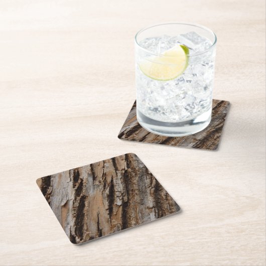 Baumrinde I Natürliche Abstrakte Textur Rechteckiger Pappuntersetzer (Vor Ort)