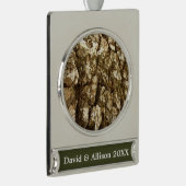 Baumrinde II Naturtexturierte Konstruktion Banner-Ornament Silber (Rechts)