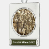 Baumrinde II Naturtexturierte Konstruktion Banner-Ornament Silber (Links)