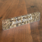 Baumrinde II Naturtexturierte Konstruktion Namensplakette (Seite)