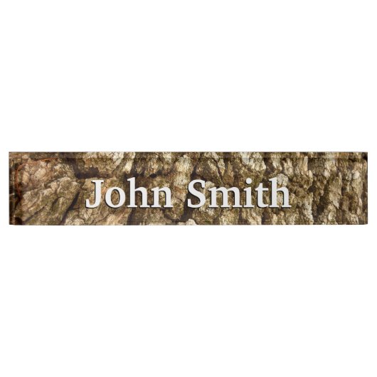 Baumrinde II Naturtexturierte Konstruktion Namensplakette (Vorderseite)
