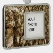 Baumrinde II Naturtexturierte Konstruktion Rahmen-Ornament Silber (Rechts)