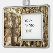 Baumrinde II Naturtexturierte Konstruktion Rahmen-Ornament Silber (Links)