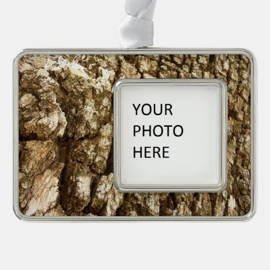 Baumrinde II Naturtexturierte Konstruktion Rahmen-Ornament Silber (Vorderseite)