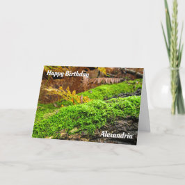 Baumrinde im Herbstmoos - benutzerdefinierte Gebur Karte