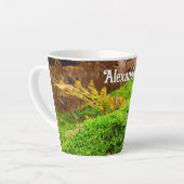 Baumrinde im Herbstmoos - Klein Personalisiert Milchtasse (Linke Ecke)