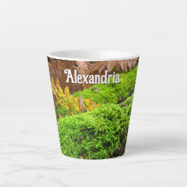 Baumrinde im Herbstmoos - Klein Personalisiert Milchtasse