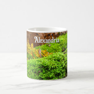 Baumrinde im Herbstmoos - Personalisiert Kaffeetasse