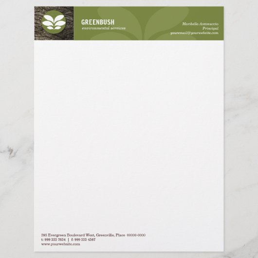 Baumrinde-Klimabriefkopf Briefkopf (Vorderseite)