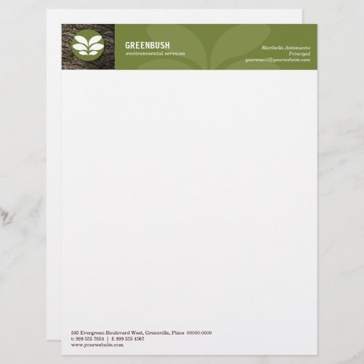 Baumrinde-Klimabriefkopf Briefkopf (Vorne/Hinten)