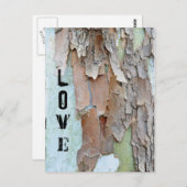 Baumrinde, Liebe, rustikal Postkarte (Vorne/Hinten)