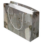 Baumrinde Muster große Geschenktasche Geschenktüte (Rückseite Schrägansicht)