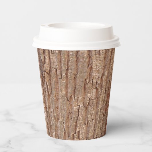 Baumrinde Pappbecher (Rückseite)
