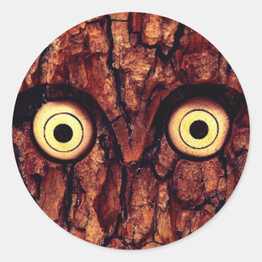 Baumrinde rustikal braun niedlich runder aufkleber (Vorderseite)