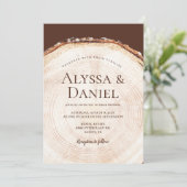 Baumrinde Rustikale Hochzeit Einladung (Stehend Vorderseite)