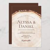 Baumrinde Rustikale Hochzeit Einladung (Vorne/Hinten)