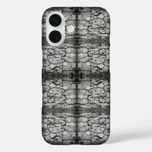 Baumrinde Schwarz-Weiß-Foto Nahaufnahme Muster iPhone 16 Hülle