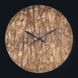Baumrinde Textur, natürlicher Holzhintergrund. Große Wanduhr<br><div class="desc">Baumrinde-Textur. Naturholzhintergrund Baumrinde-Textur - natürlicher Holzboden für eine rustikale Touch. Die Schönheit der Natur in Baumhark-Textur. Perfekt für rustikale Hintergründe: Rinde,  Baum,  Textur,  Eiche,  Stamm,  Kiefer,  Oberfläche,  Natur,  braun,  Naht,  Hintergrund,  Muster,  abstrakt,  Holz,  Wald,  Grunge,  Pflanze,  alt,  Umwelt,  Natur</div>