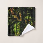 Baumrinde unter grünem Hammerglas Badhandtuch Set (Waschlappen)