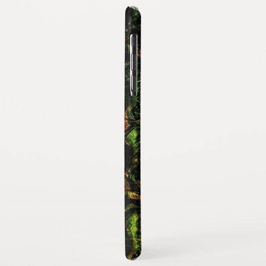 Baumrinde unter grünem Hammerglas Case-Mate iPhone Hülle (Hinten/Links)