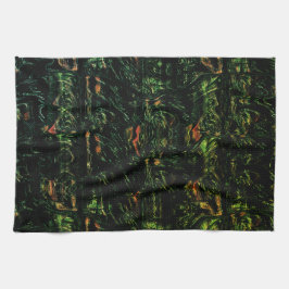 Baumrinde unter grünem Hammerglas Geschirrtuch