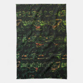 Baumrinde unter grünem Hammerglas Geschirrtuch (Vertikal)
