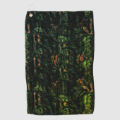 Baumrinde unter grünem Hammerglas Golfhandtuch (Vorderseite)