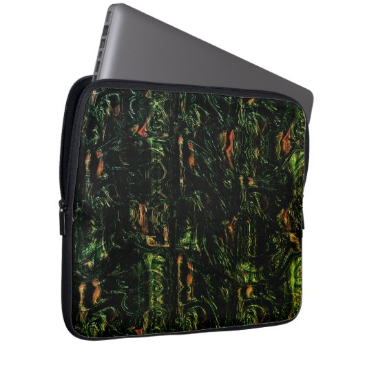 Baumrinde unter grünem Hammerglas Laptopschutzhülle (Vorne Rechts)