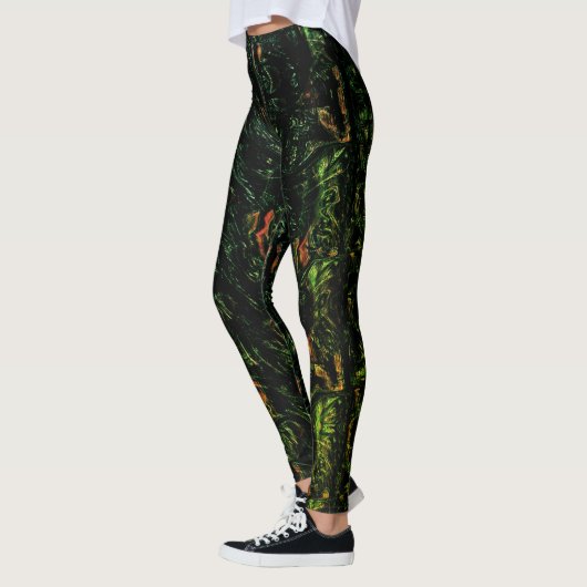 Baumrinde unter grünem Hammerglas Leggings (Links)