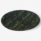 Baumrinde unter grünem Hammerglas Pappteller (Schrägansicht)