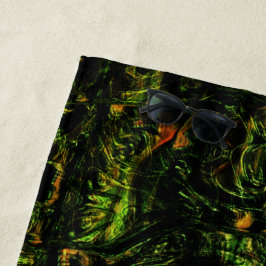 Baumrinde unter grünem Hammerglas Strandtuch