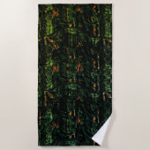 Baumrinde unter grünem Hammerglas Strandtuch (Vorderseite)