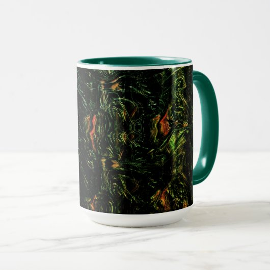 Baumrinde unter grünem Hammerglas Tasse (VorderseiteRechts)