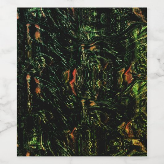 Baumrinde unter grünem Hammerglas Weinetikett (Einzelnes Label)