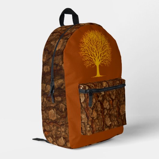 Baumrinden-Design-Rucksack Bedruckter Rucksack (Rückseitige Ecke links)