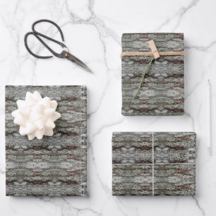 Baumrindenmuster im Königreich Geschenkpapier Set