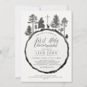 Baumring mit Hirschkommunion Einladung (Vorderseite)