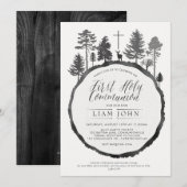 Baumring mit Hirschkommunion Einladung (Vorne/Hinten)