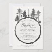 Baumring mit Hirschtaufen Einladung (Vorderseite)