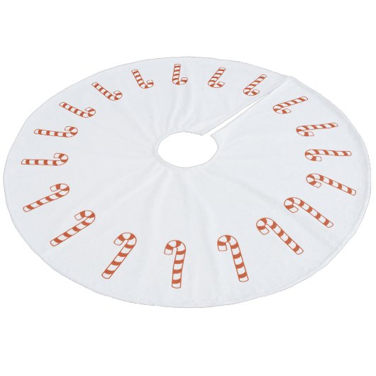 Baumrock - Candy Canes Fleece Weihnachtsbaumdecke (Schrägansicht)